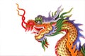 Colorful chinese dragon head statue. Royalty Free Stock Photo