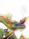 A colorful chinese dragon on white background Royalty Free Stock Photo