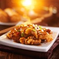 Colorful chinese food with lens flare