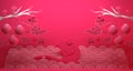 Chinese New Year Decoration Background 3d rendering