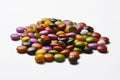 Colorful chocolate balls isolated on white background. Colorful candies Royalty Free Stock Photo