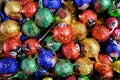 Colorful chocolate Christmas tree ball ornaments Royalty Free Stock Photo