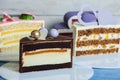 Variety of tasty cakes