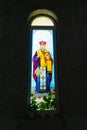 Colorful christian church saints stained glass windows Royalty Free Stock Photo