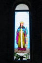 Colorful christian church saints stained glass windows Royalty Free Stock Photo