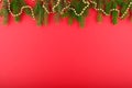 Colorful christmas background with christmas tree branches and copy space Royalty Free Stock Photo