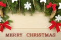 Colorful christmas background with christmas tree branches and copy space Royalty Free Stock Photo