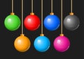 Colorful Christmas Balls Bauble Set Royalty Free Stock Photo