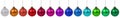 Colorful Christmas balls border in a row isolated Royalty Free Stock Photo