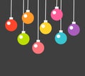 Colorful Christmas balls hanging ornamnets