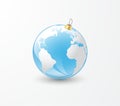 Christmas tree toy earth globe Royalty Free Stock Photo