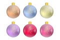 Colorful christmas balls. Set of isolated realistic decorations. Royalty Free Stock Photo