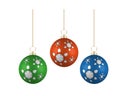 Colorful christmas balls. Set of isolated realistic decorations. Vector illustration Royalty Free Stock Photo