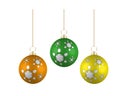 Colorful christmas balls. Set of isolated realistic decorations. Vector illustration Royalty Free Stock Photo