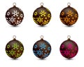 Colorful christmas balls. Set of isolated realistic decorations. Vector illustration Royalty Free Stock Photo