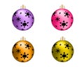 Colorful christmas balls. Set of isolated realistic decorations. Vector illustration Royalty Free Stock Photo