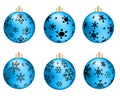 Colorful christmas balls. Set of isolated realistic decorations. Vector illustration Royalty Free Stock Photo