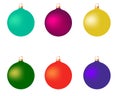 Colorful christmas balls. Set of isolated realistic decorations. Vector illustration Royalty Free Stock Photo