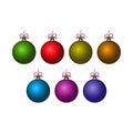 Colorful christmas balls set. Set of isolated realistic decorations. Vector illustration Royalty Free Stock Photo