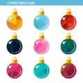 Colorful christmas balls set Royalty Free Stock Photo