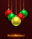 Colorful christmas balls. Set of realistic decoration Royalty Free Stock Photo