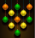 Colorful christmas balls. Set of realistic decorations Royalty Free Stock Photo