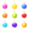 Colorful Christmas balls set on white background vector Royalty Free Stock Photo