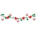 Colorful Christmas Bows And Barries Border Decoration Royalty Free Stock Photo