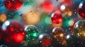 colorful christmas bubbles on a black background