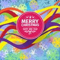 Colorful Christmas card and New Year greetings illustration Royalty Free Stock Photo