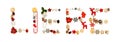 Colorful Christmas Decoration Letter Building Liebe Means Love