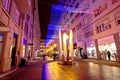 Colorful christmas decoration of Zagreb street