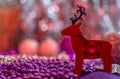 Colorful Christmas decorations with extreme shallow depth of field and colorful creamy bokeh.