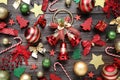 Christmas decorations with red bells Royalty Free Stock Photo