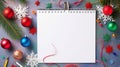 Colorful Christmas Decorations With White Notebook And Innovative Page Design