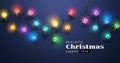 Colorful Christmas Fairy Lights Chain Background Royalty Free Stock Photo