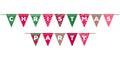 Colorful christmas flags garland decoration.