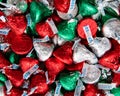 Colorful Christmas Hershey`s Kisses Royalty Free Stock Photo