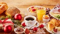 Colorful Christmas Intercontinental breakfast Royalty Free Stock Photo
