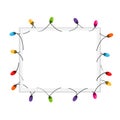 Colorful Christmas Light Bulb blank frame Royalty Free Stock Photo