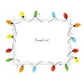 Colorful Christmas Light Bulb blank frame Royalty Free Stock Photo
