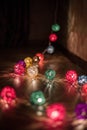 Colorful christmas lights background. Royalty Free Stock Photo