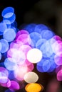 Colorful Christmas lights and blurred background or bookeh of them. Royalty Free Stock Photo