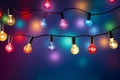 Colorful Christmas Lights Bokeh Background. Festive Holiday Decoration Royalty Free Stock Photo