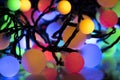 Colorful Christmas lights Close up Royalty Free Stock Photo