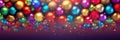 Colorful Christmas ornament balls abstract background. Holiday cheerful decorations. Rainbow glass bulbs wallpaper x-mas