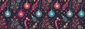 Colorful christmas ornaments pattern with festive decorations Royalty Free Stock Photo