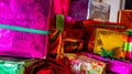 Colorful Christmas present boxes Royalty Free Stock Photo