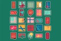 Colorful christmas present boxes flat vector illustration Royalty Free Stock Photo