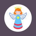 Colorful christmas simple angel icon